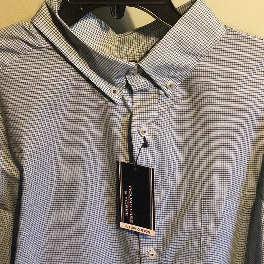 Roundtree & Yorke Blue Checkered Men's Shirt